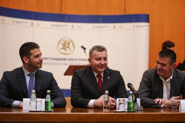 Министар омладине и спорта Вања Удовичић, Горан Бојовић, Предраг Перуничић, Завод за спорт